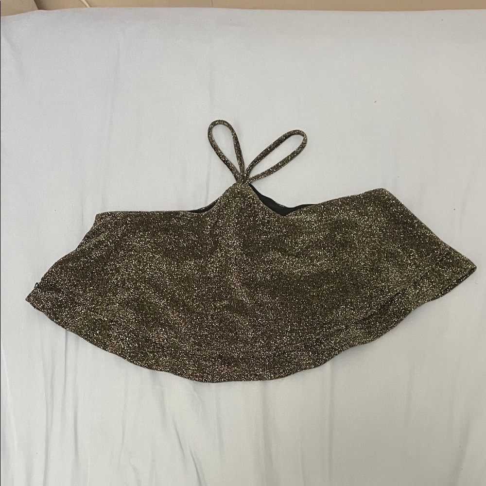 Revamped Glittering Gold Crop Top